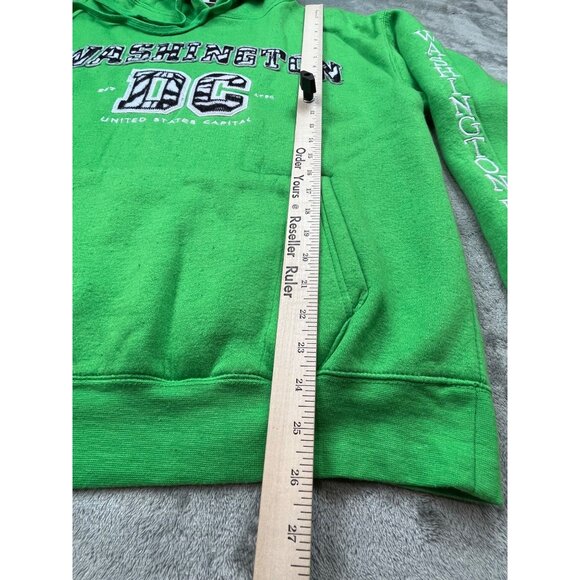 Green Washington DC Mens Large Hoodie With Zebra Print Lining By DC - Picture 5 of 13